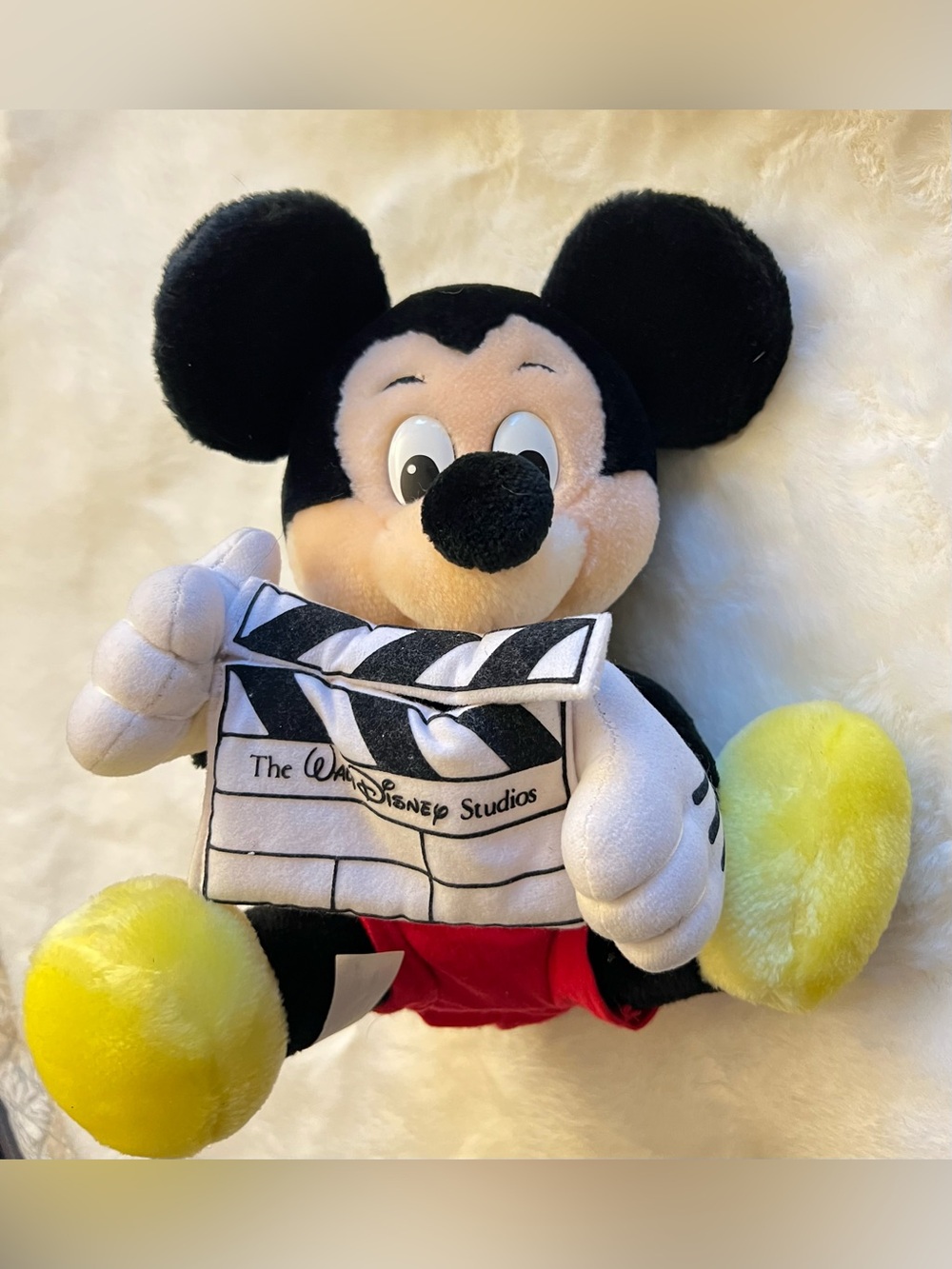 Vintage Walt Disney Studios Mickey Mouse Director Clapperboard Plush 12” Stuffed